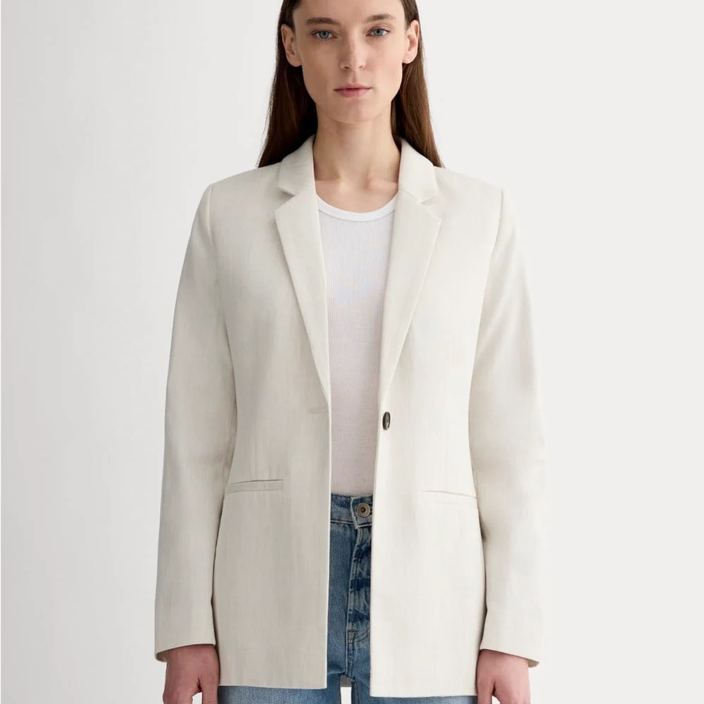 NWT EVERLANE THE RELAXED BLAZER IN BUTTERSMOOTH HEATHERED OAT